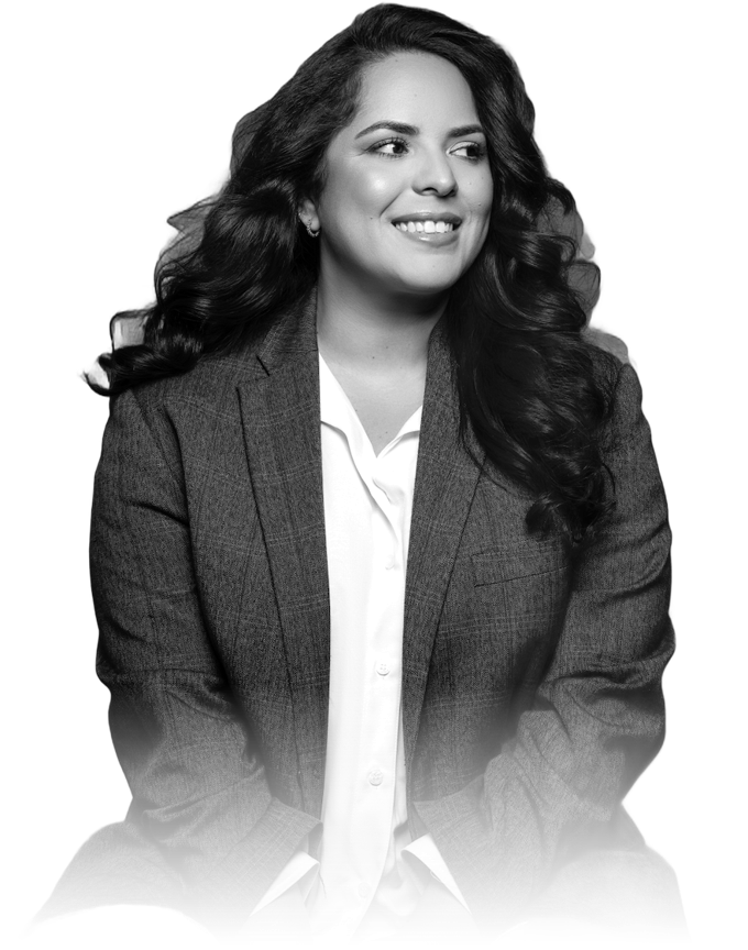 Portrait of Chiara Liqui Lung in a tweed blazer, smiling